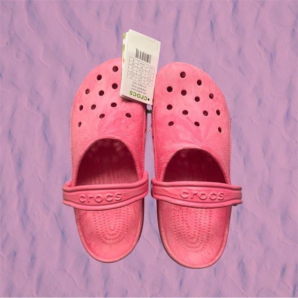 Crocs™ Womens Classic Pink Watercolor Marbled Clog Size W 10 M 8 - Picture 6 of 10